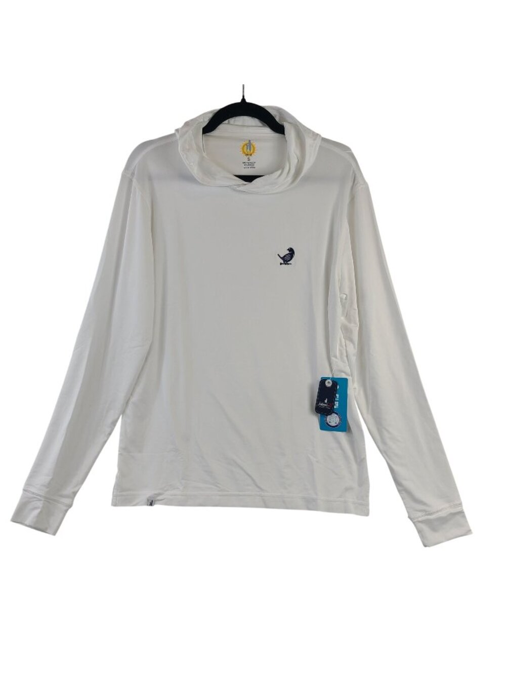 NEW Johnnie-O Talon White Long Sleeve Hoodie With UPF 50+ Sun Protection Size S
